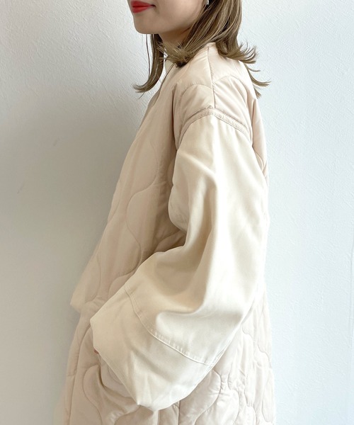 「w closet」 ノーカラーコート FREE ブラック レディース_画像9