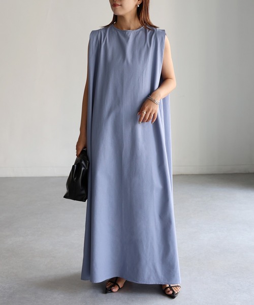 「Riberry」 ノースリーブワンピース MEDIUM ネイビー レディース_画像2