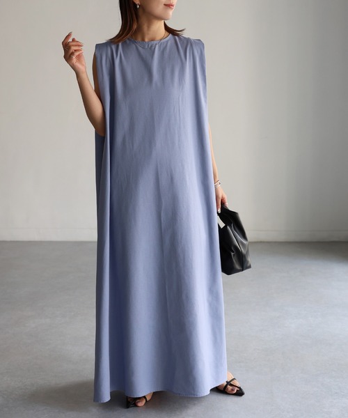 「Riberry」 ノースリーブワンピース MEDIUM ネイビー レディース_画像3