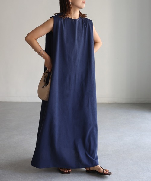 「Riberry」 ノースリーブワンピース MEDIUM ネイビー レディース_画像8