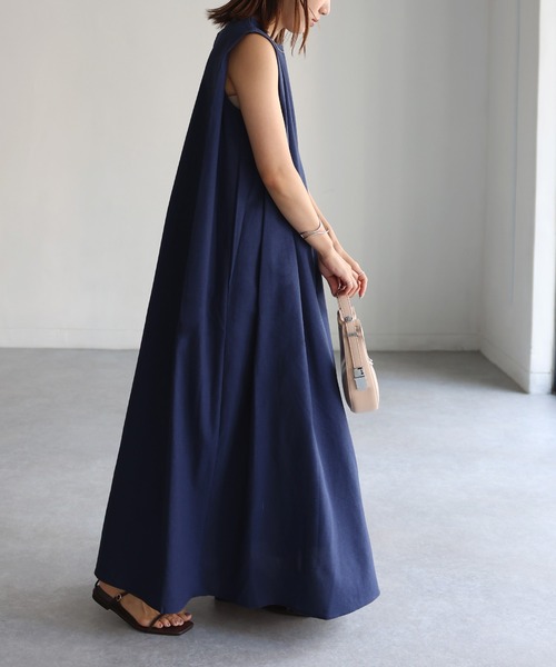 「Riberry」 ノースリーブワンピース MEDIUM ネイビー レディース_画像9