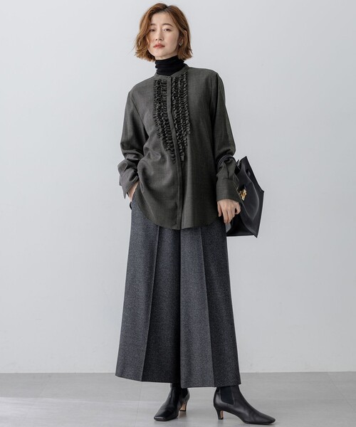 BETOUPE ANASTASIA milled クロップドパンツ34サイズ 特価】2wayストレッチ クロップドパンツ 紺 セットアップ着用可【AOKI