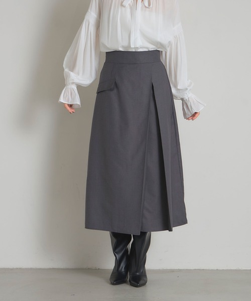 &. NOSTALGIA（ノスタルジア） スカート タックフレアスカート
