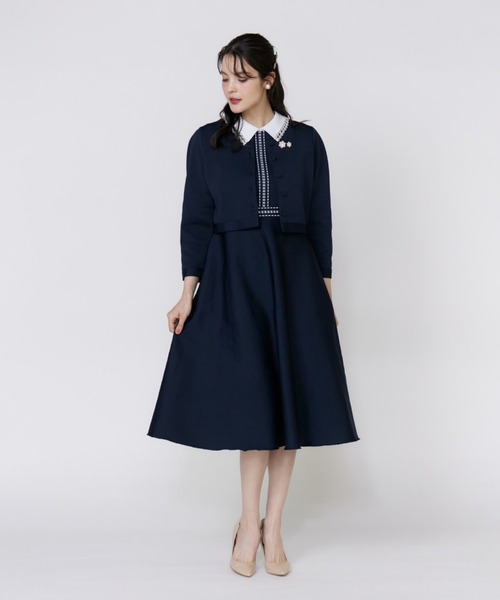 Maglie le Cassetto 長袖カーディガン M Maglie le cassetto》ラインクルーカーディガン