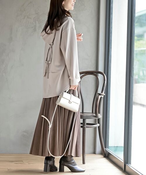 r・p・s パーカー BACKリボンダンボールパーカーチュニック