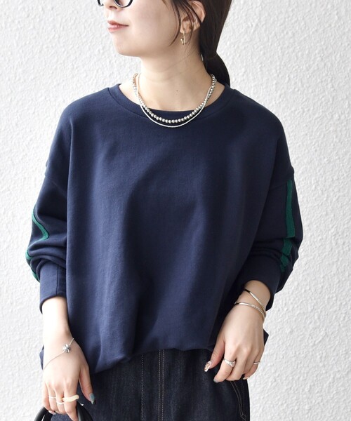 SHIPS any トレーナー スウェット any:「洗濯機可能」裏毛 バイカラー