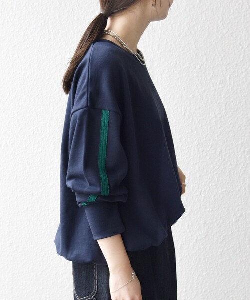 SHIPS any トレーナー スウェット any:「洗濯機可能」裏毛 バイカラー