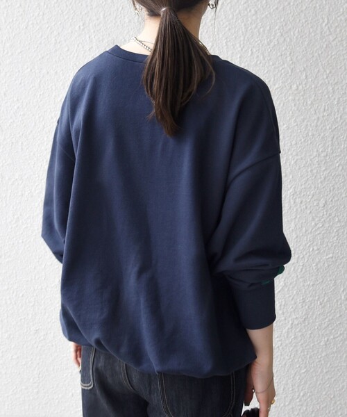 (取寄) トロッターズ レディース  Trotters women Lanay Navy SHIPS any トレーナー スウェット any:「洗濯機可能」裏毛 バイカラー