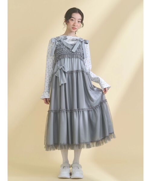 カットソー(長袖/七分) merry jenny merry jenny（メリージェニー）の「キャンディーフリルロンTee（T