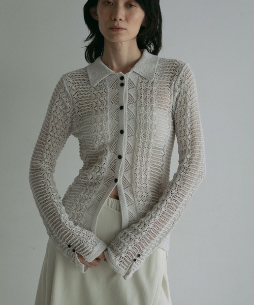 「anuke」 長袖ニット FREE ネイビー レディース_画像3