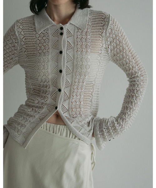 「anuke」 長袖ニット FREE ネイビー レディース_画像4