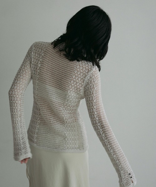 「anuke」 長袖ニット FREE ネイビー レディース_画像5