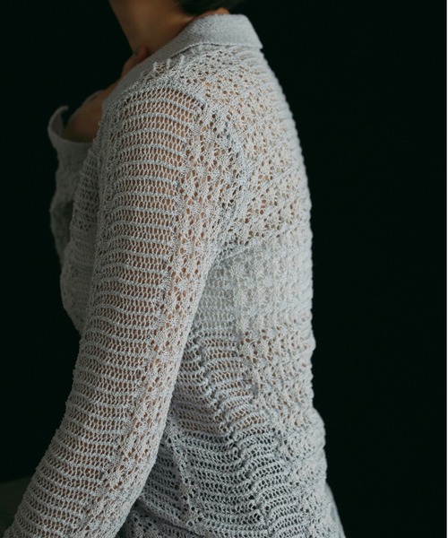 「anuke」 長袖ニット FREE ネイビー レディース_画像7