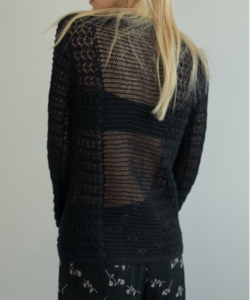 「anuke」 長袖ニット FREE ネイビー レディース_画像10