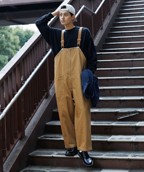 niko and…（ニコアンド） オーバーオール LARGE インディゴブルー