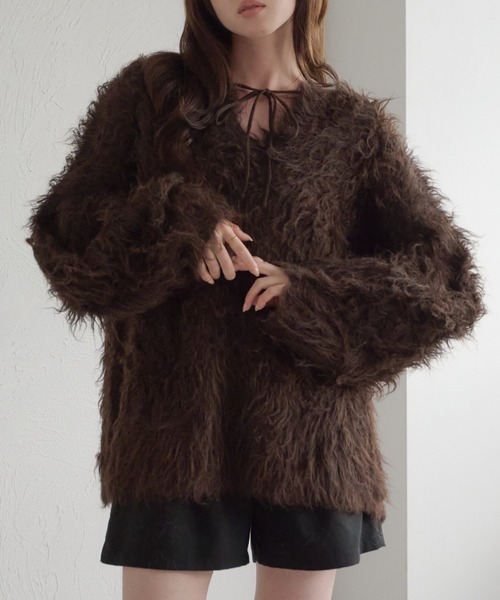 raffime（ラフィミー） ニット セーター 前後2WAYフロントリボン