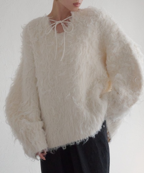 raffime（ラフィミー） ニット セーター 前後2WAYフロントリボン