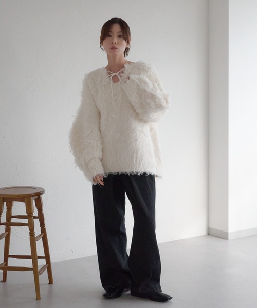 raffime（ラフィミー） ニット セーター 前後2WAYフロントリボン