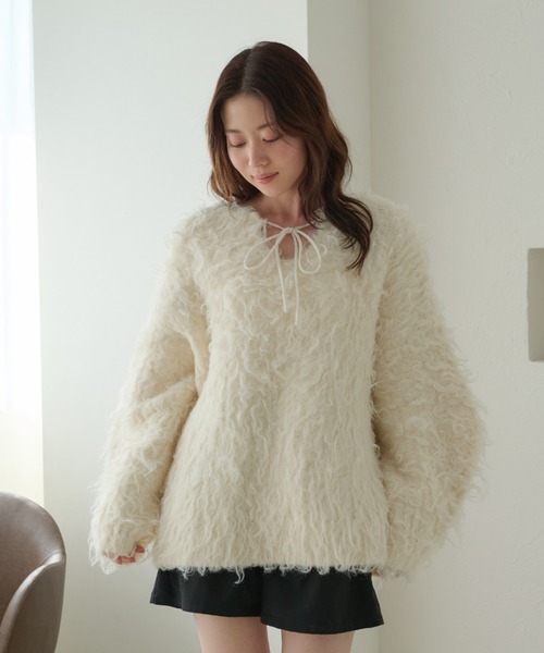 raffime（ラフィミー） ニット セーター 前後2WAYフロントリボン