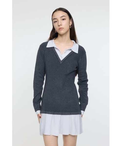 MOUSSY（マウジー） ワンピース 「26年SS新作」LAYERED KNIT ミニ