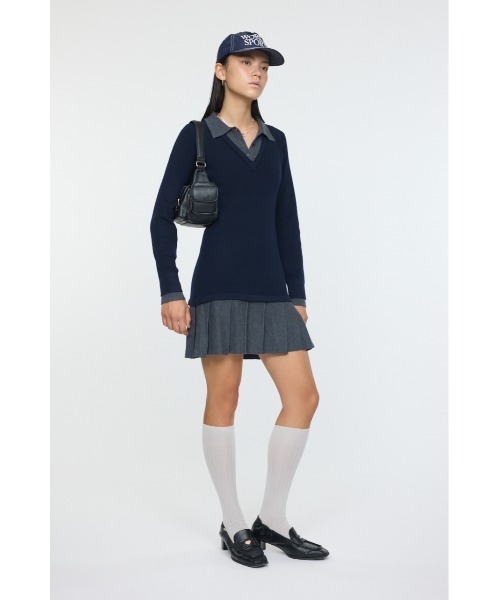 MOUSSY（マウジー） ワンピース 「26年SS新作」LAYERED KNIT ミニ