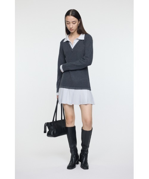 MOUSSY（マウジー） ワンピース 「26年SS新作」LAYERED KNIT ミニ