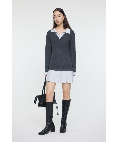 MOUSSY（マウジー） ワンピース 「26年SS新作」LAYERED KNIT ミニ