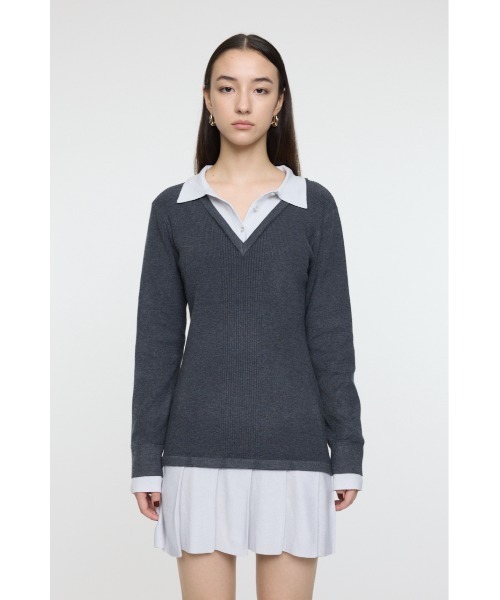 MOUSSY（マウジー） ワンピース 「26年SS新作」LAYERED KNIT ミニ
