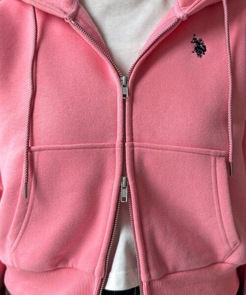 U.S. POLO ASSN.（ユーエスポロアッスン） パーカー 裏起毛短丈