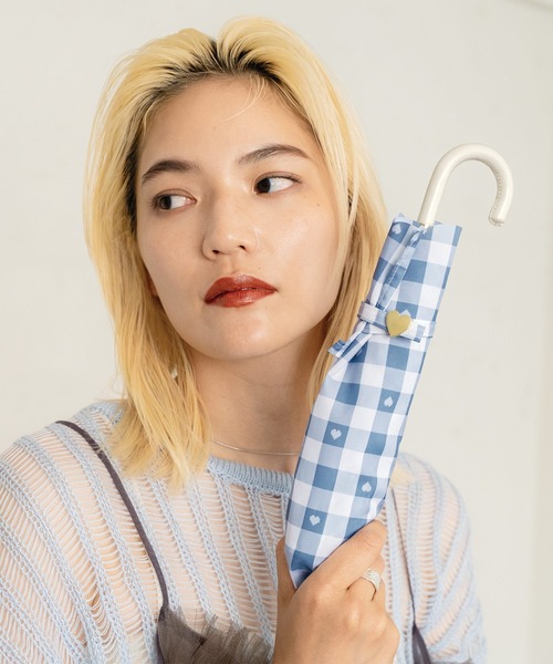 折りたたみ傘 ギンガムハート ミニ 雨傘 折りたたみ Ｗpc. レディース | Wpc. | 02