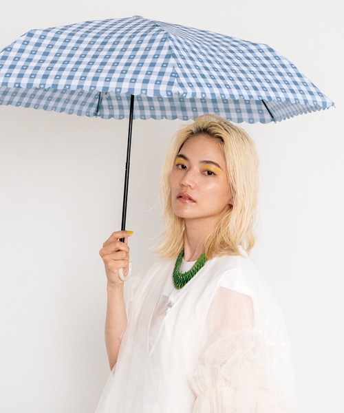 折りたたみ傘 ギンガムハート ミニ 雨傘 折りたたみ Ｗpc. レディース | Wpc. | 12