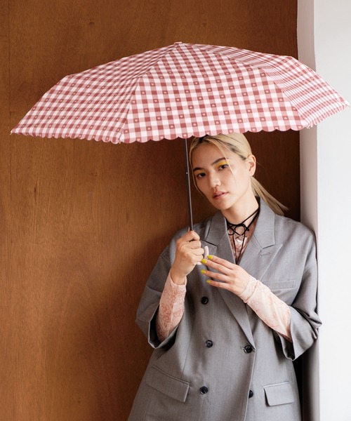 折りたたみ傘 ギンガムハート ミニ 雨傘 折りたたみ Ｗpc. レディース | Wpc. | 16