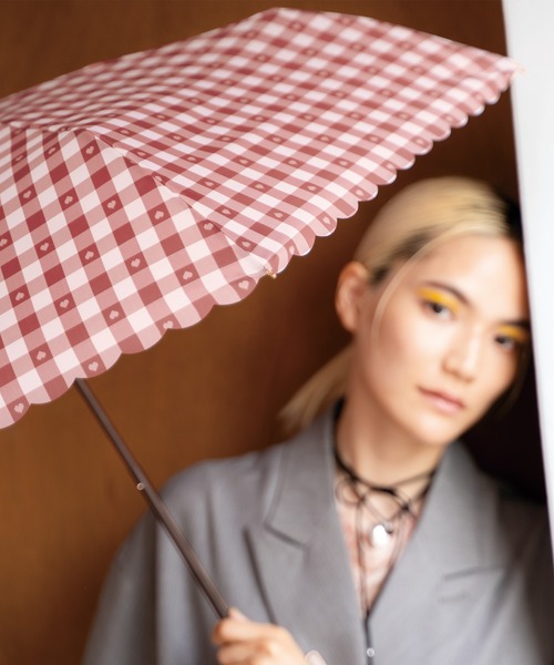 折りたたみ傘 ギンガムハート ミニ 雨傘 折りたたみ Ｗpc. レディース | Wpc. | 17