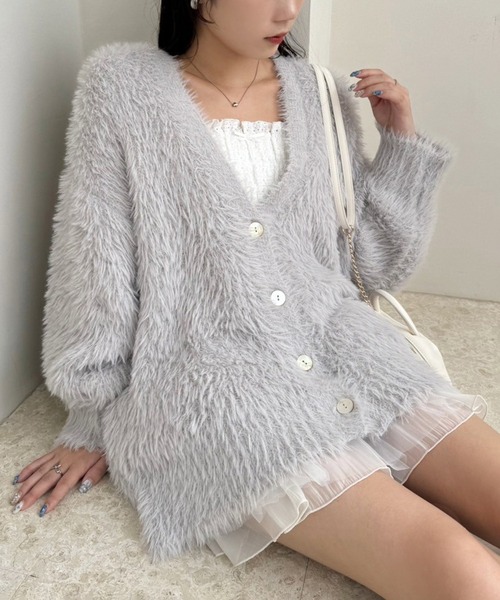 「one after another NICE CLAUP」 ニットカーディガン FREE ベージュ レディース_画像7