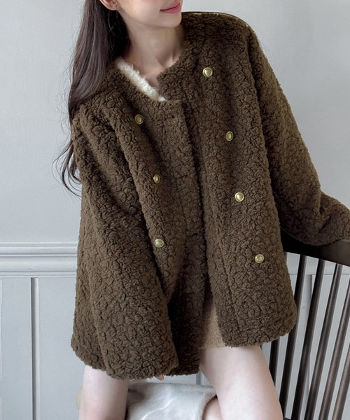 by muni:r コート アウター 「着用動画あり・3色展開」プードルファー