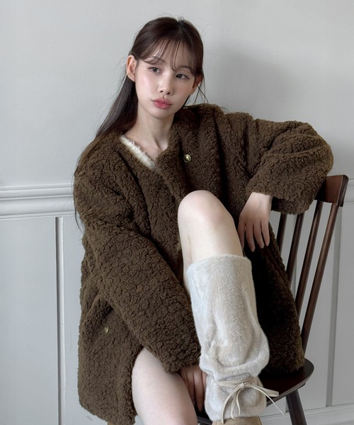 by muni:r コート アウター 「着用動画あり・3色展開」プードルファー