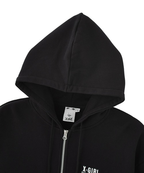 X-girl（エックスガール） パーカー CIRCLE MESSAGE AND FACE ZIP UP