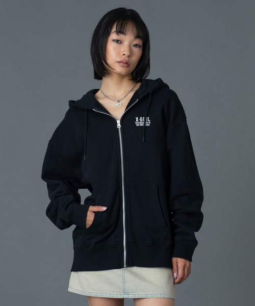 エックスガール パーカー X-GIRL エックスガール ジップアップ パーカー レディース バック