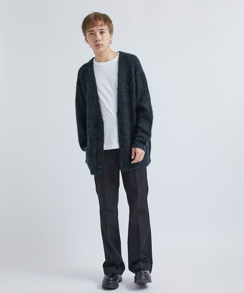 「NEONSIGN」 ニットカーディガン 46 パープル メンズ_画像4