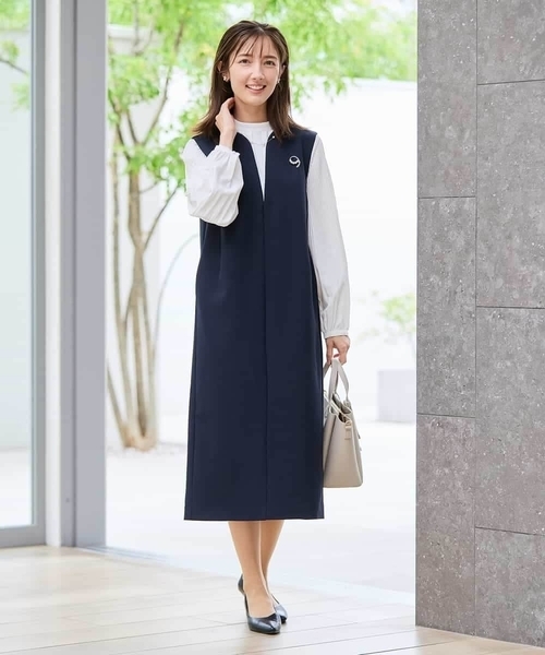 a.v.v（アー・ヴェ・ヴェ） ワンピース 「洗える/ストレッチ」ダブル