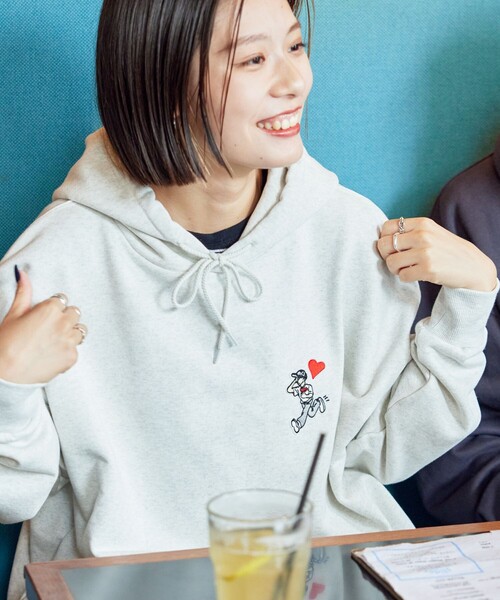 「kaoyorinakami」 プルオーバーパーカー LARGE チャコールグレー メンズ_画像3