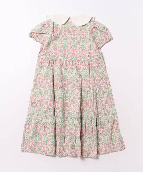 ワンピース フラワープリント　ティアードワンピース キッズ 子供服 女の子の画像
