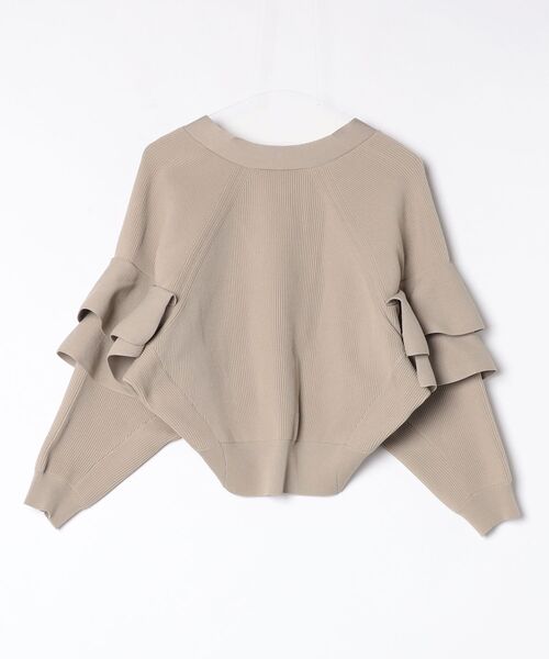 「Chesty」 フリルニットカーディガン FREE ベージュ レディース_画像2