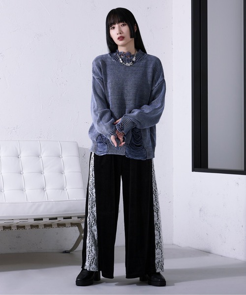 「Ellno Loset」 長袖ニット LARGE レッド メンズ_画像2