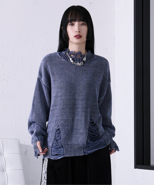 「Ellno Loset」 長袖ニット LARGE レッド メンズ_画像3