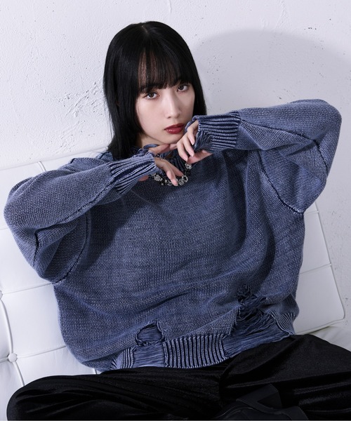 「Ellno Loset」 長袖ニット LARGE レッド メンズ_画像7