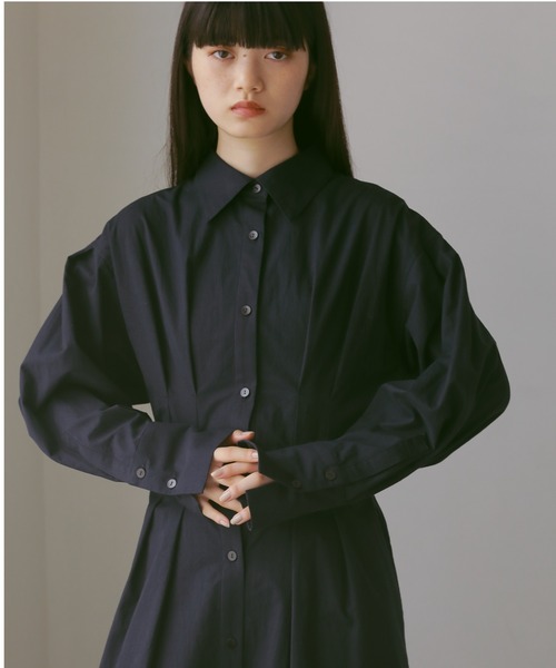 「CASA FLINE」 シャツワンピース FREE ネイビー レディースの画像
