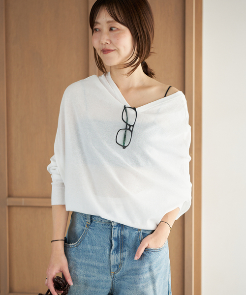 プラージュ2点セット　ベスト&amp;カーディガン　ブラウス plage（プラージュ） カーディガン 「追加」Fringe yarn カーディガン