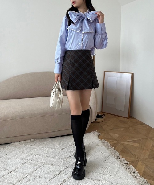 「one after another NICE CLAUP」 長袖ブラウス FREE サックスブルー レディース_画像9