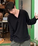 tシャツ 「NOWLE」ヘンリーネック ワッフ...の詳細画像2